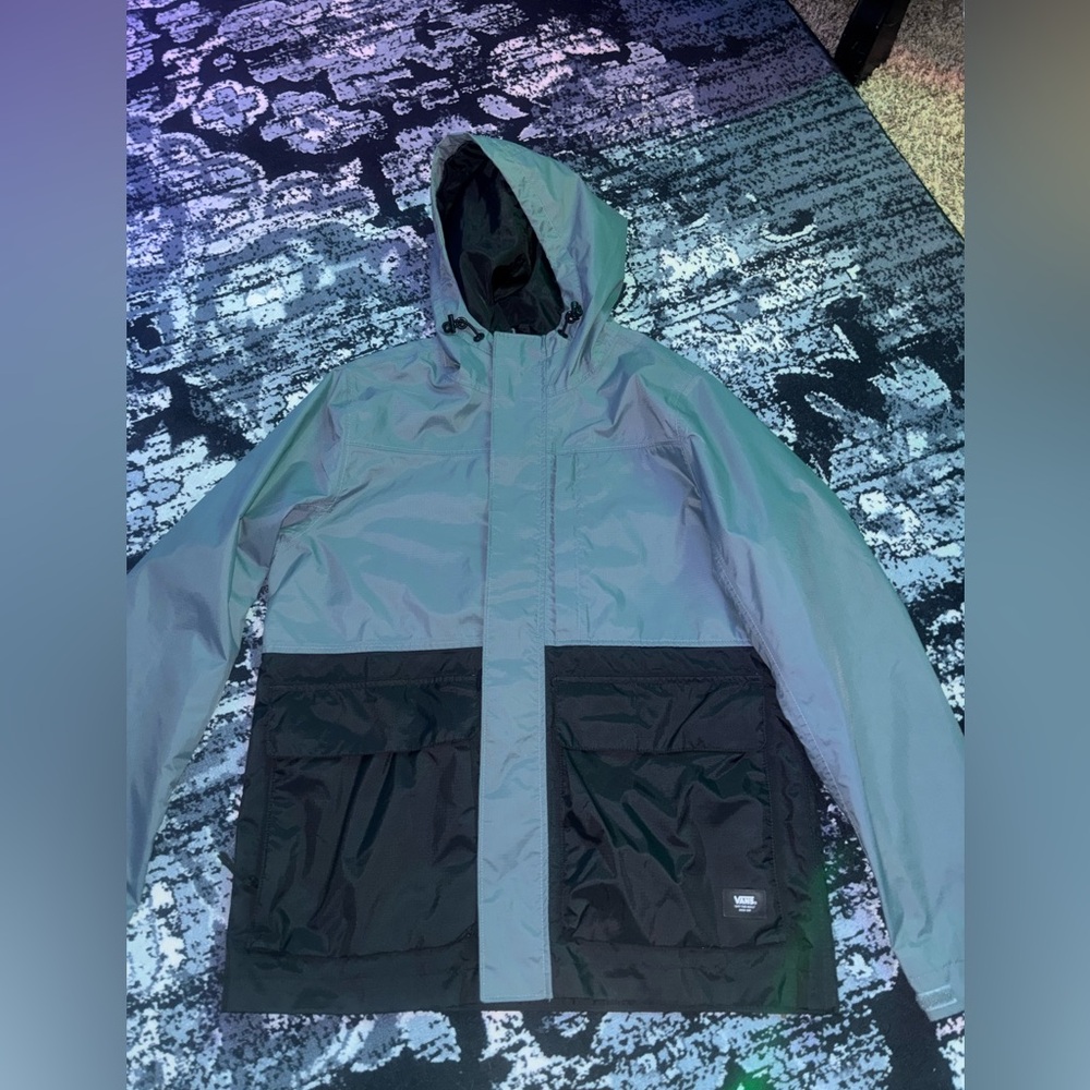 NWOT Vans Two-Tone Blue and Black Raincoat